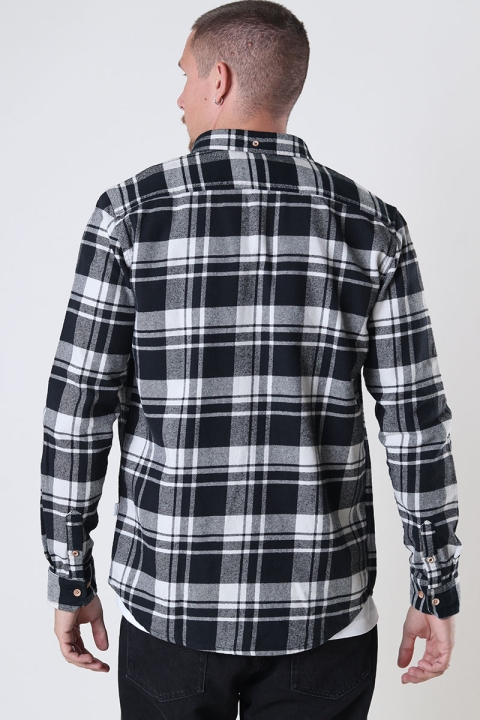 Kronstadt Johan Flannel check shirt Black / White