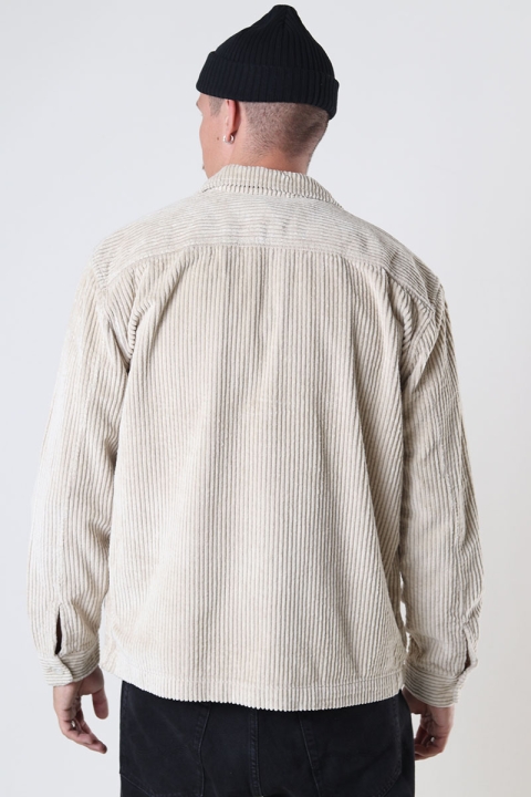 Selected Loose Jake Cord Overshirt Oatmeal