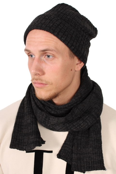 Urban Classics Hat And Scarf Charcoal