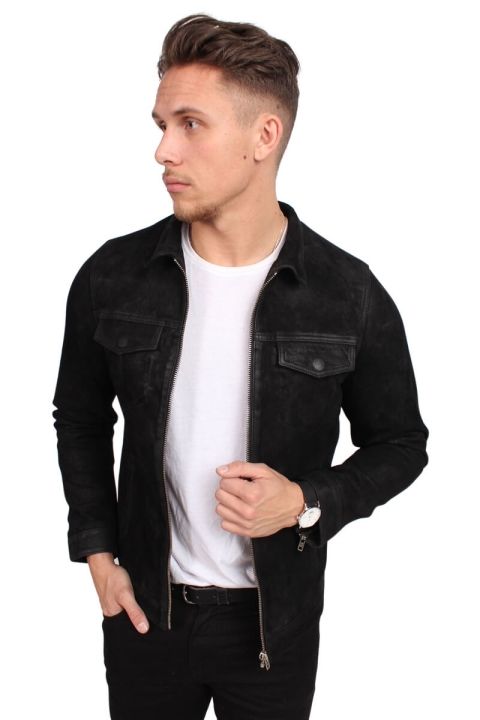 Just Junkies Rolf Suede Jacket Black