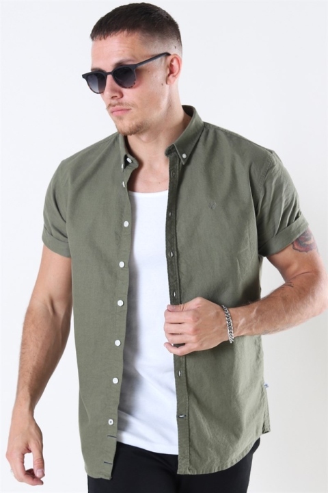 Kronstadt Johan Oxford Washed Shirt Moos