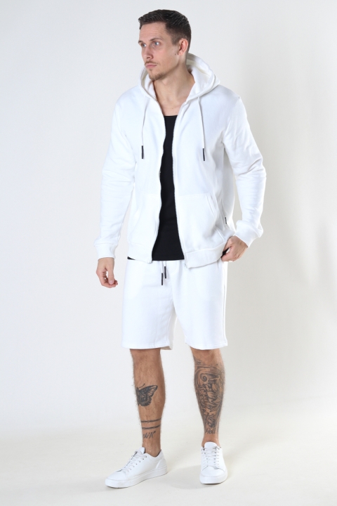 Only & Sons Onsceres Life Zip Thr. Hoodie Sweat White