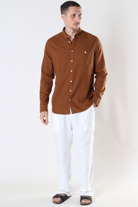 Kronstadt Johan Linen shirt Tobacco