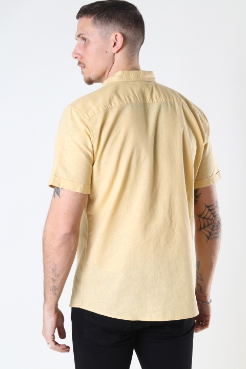 Clean Cut Copenhagen Cotton / Linnen Shirt S/S Pastel Yellow