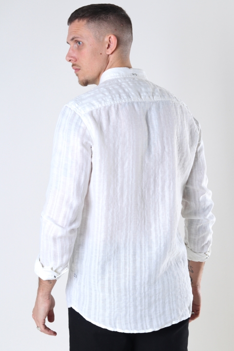 Kronstadt Johan Linen stripe shirt White