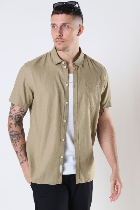 Solid Allan SS Linen Shirt Sand