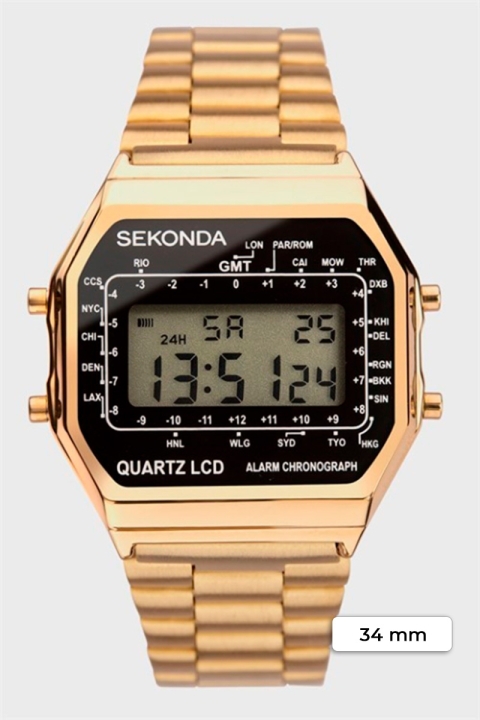 Sekonda 1817 Classic Gold Plated Bracelet Digital Watch