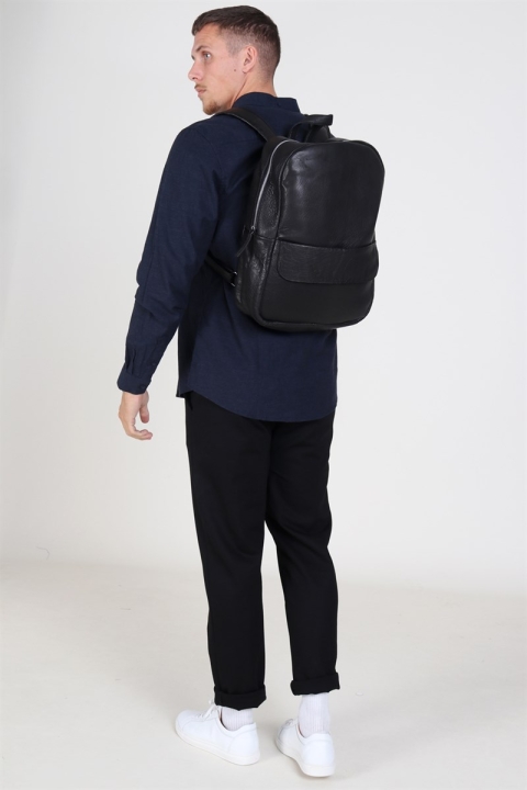 Still Nordic Frill Flap Pocket Backpack Black