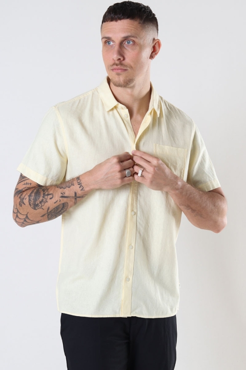 Solid Allan SS Linen Shirt Anise Flower