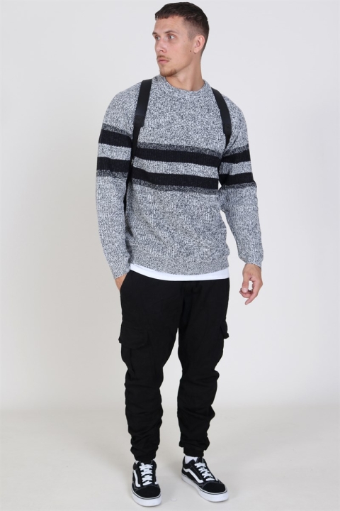 Only & Sons Cesco 5 Struc Stripe Knit Cloud Dancer