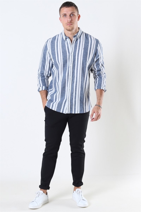 Clean Cut Sälen 146 LS Shirt Blue/Off White