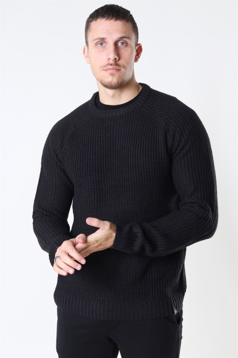 Only & Sons Kelvin 5 Struc Crew Neck Strik Black