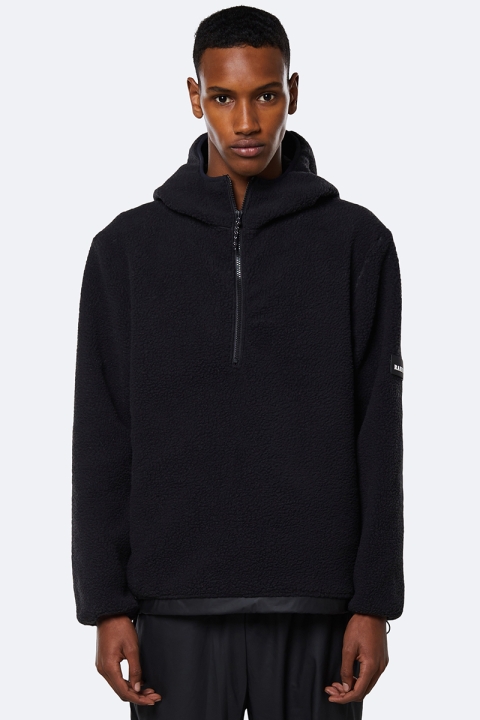 Rains Fleece Pullover Hoodie 01 Black