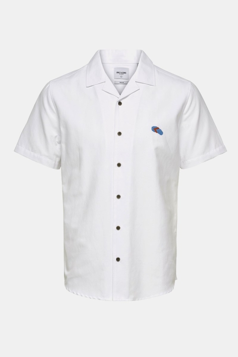 Only & Sons Travis SS Reverse Thin Oxford Shirt White
