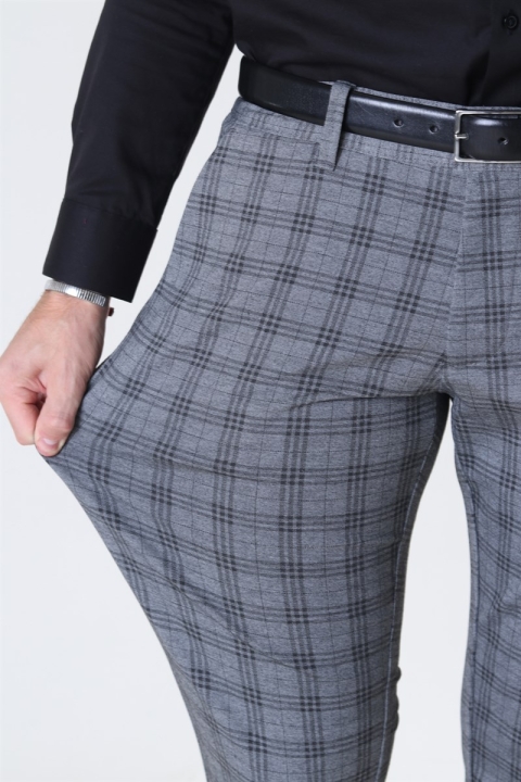 Only & Sons Mark Tap Check Pants GW 8098 Medium Grey Melange