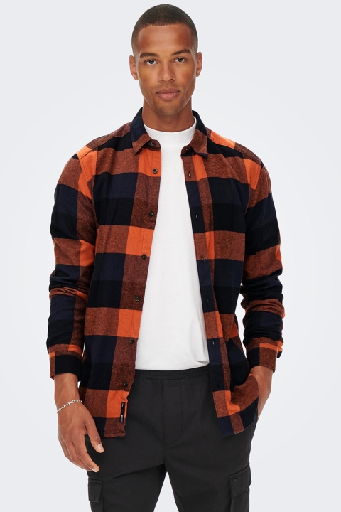 ONLY & SONS GUDMUND LS CHECK SHIRT Picante