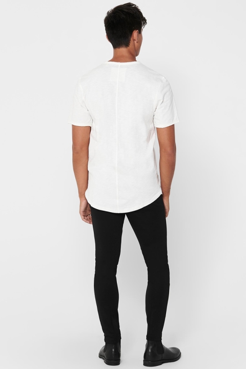 ONLY & SONS ONSBENNE LIFE LONGY SS TEE NF 7822 NOOS Bright White