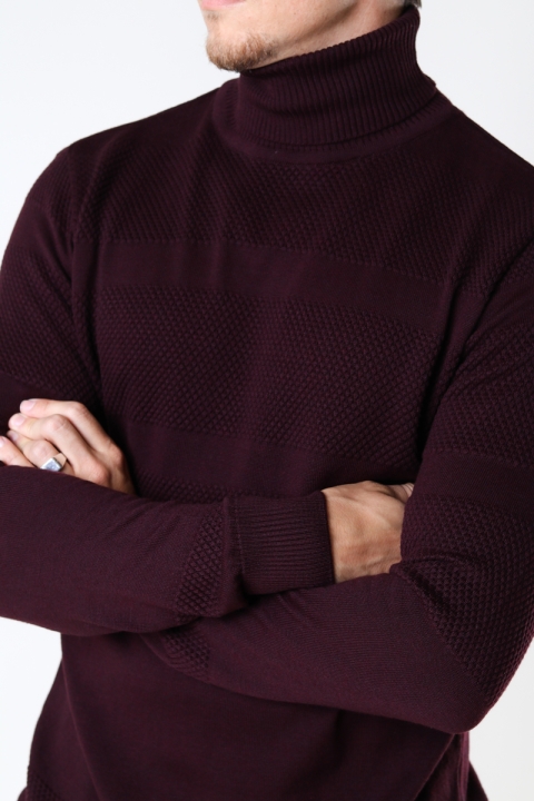 Kronstadt Fisker Cotton roll neck knit Bordeaux