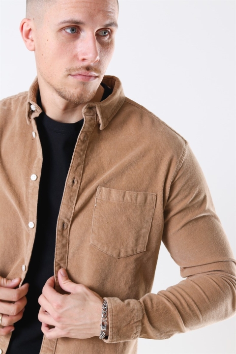 Kronstadt Johan Soft Corduroy Overshirt Khaki