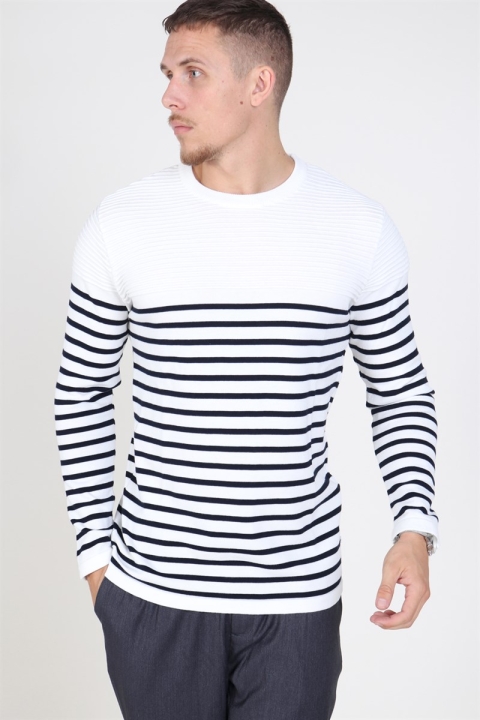 Kronstadt Link Stripe Knit Off White/navy