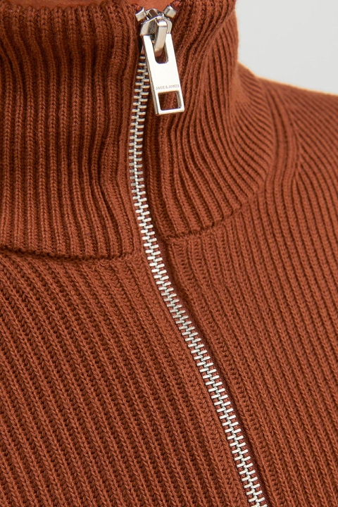 Jack & Jones PERFECT KNIT HALF ZIP Cambridge Brown