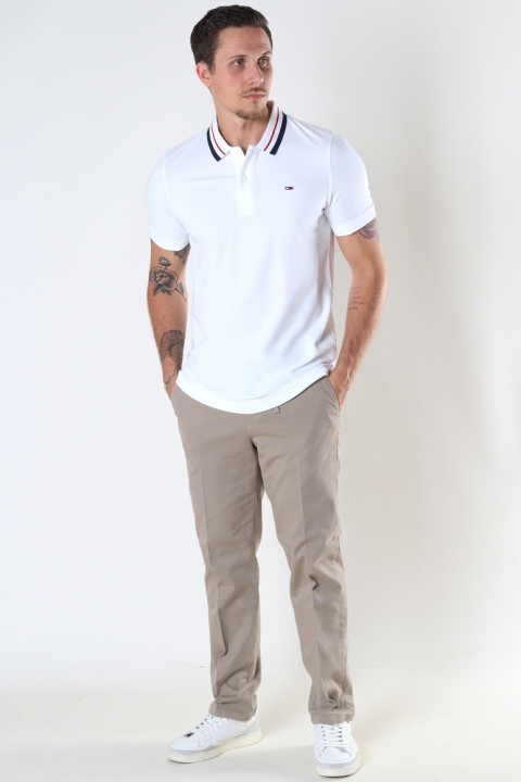 TJM CLASSICS TIPPED STRETCH POLO White