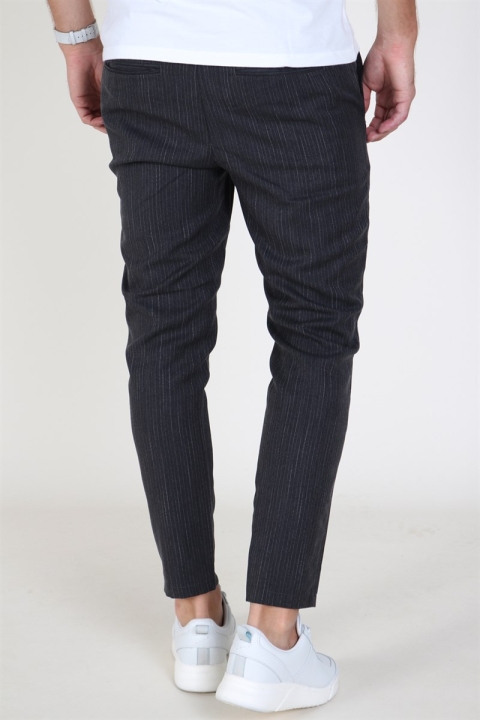 Solid Slim Truc Pinstripe Pants Dark Grey Melange