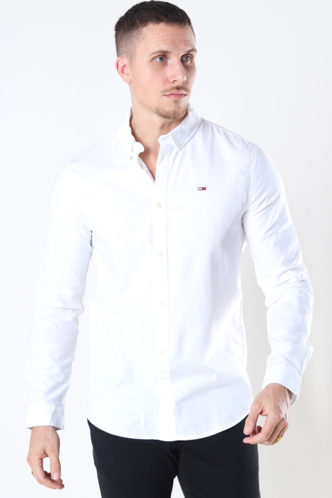 Tommy Jeans Slim Stretch Oxford Shirt White