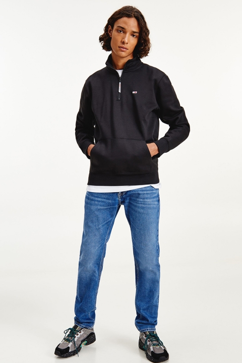 Tommy Hilfiger TJM SOLID ZIP MOCK NECK Black