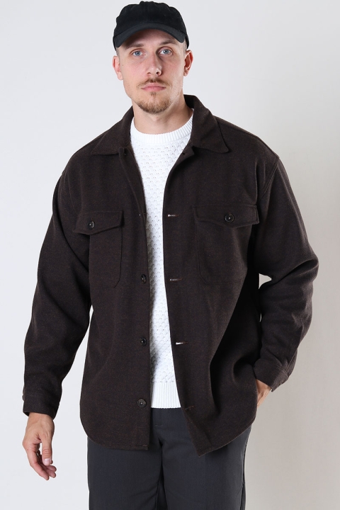 Jack & Jones JOROLLIE OVERSHIRT LS NOOS Seal Brown