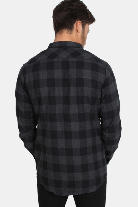 URBAN CLASSICS Checked Flanell Shirt Black/Charcoal