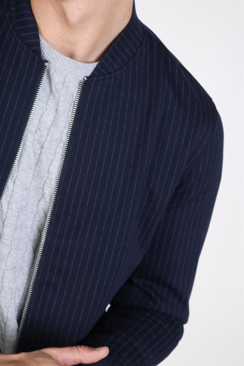 Clean Cut Milano Pinstripe Jacket Navy