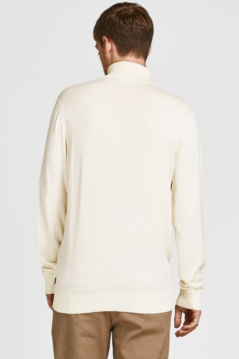 Jack & Jones JJEEMIL KNIT ROLL NECK NOOS Cloud Dancer