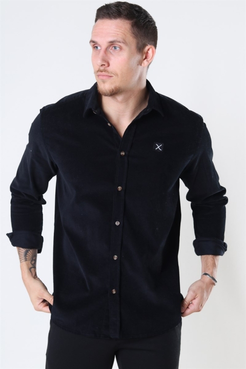 Clean Cut Corduroy Shirt LS Black