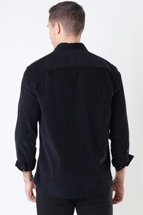 Clean Cut Corduroy Shirt LS Black
