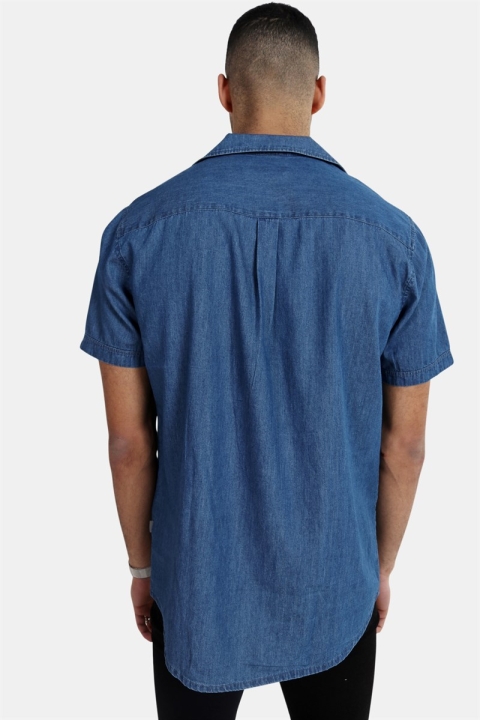 Solid Brando Chambrey Shirt SS Denim Blue
