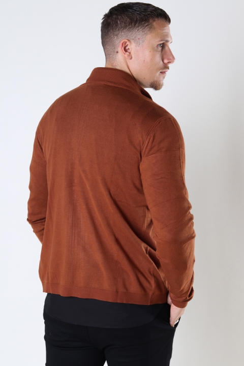 JEFF LAUGE FULL ZIP CARDIGAN Golden Brown