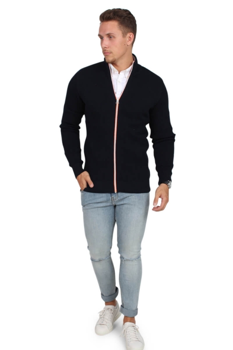 Kronstadt Erik Zip Knit Navy/Orange
