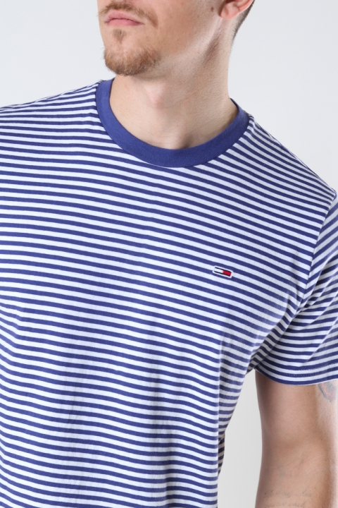 TOMMY JEANS TJM TOMMY CLASSICS STRIPE TEE Dark Aster / White