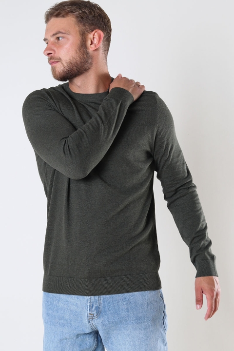 Selected Berg Crew Neck Forest Night Melange