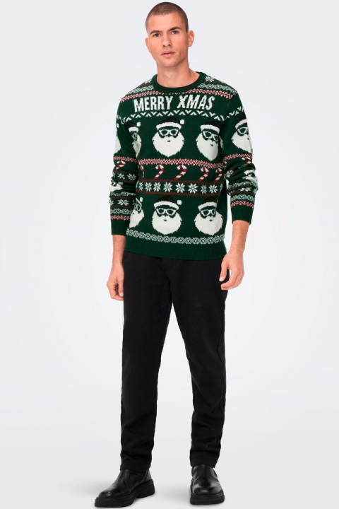 ONLY & SONS ONSXMAS SANTA JAQ REG CREW KNIT 3994 Eden