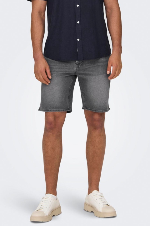 ONLY & SONS Weft Denim Shorts Medium Grey Denim