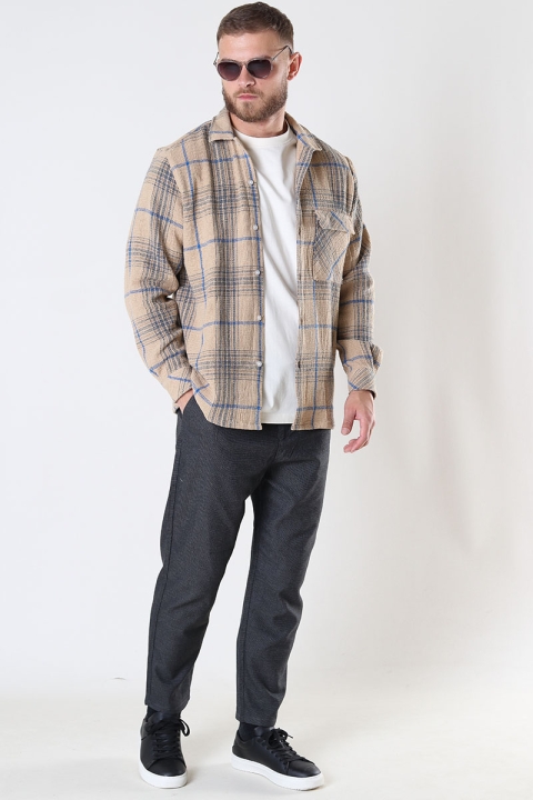 Woodbird Prize Check Shirt Camel