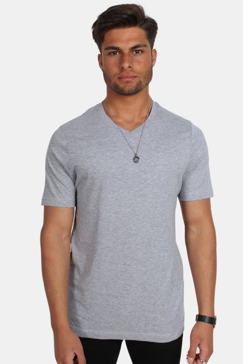 Basic Brand Uni Fashion V T-shirt Oxford Grey