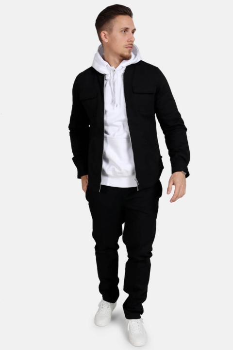 Clean Cut Pocket Jersey Jacket Black