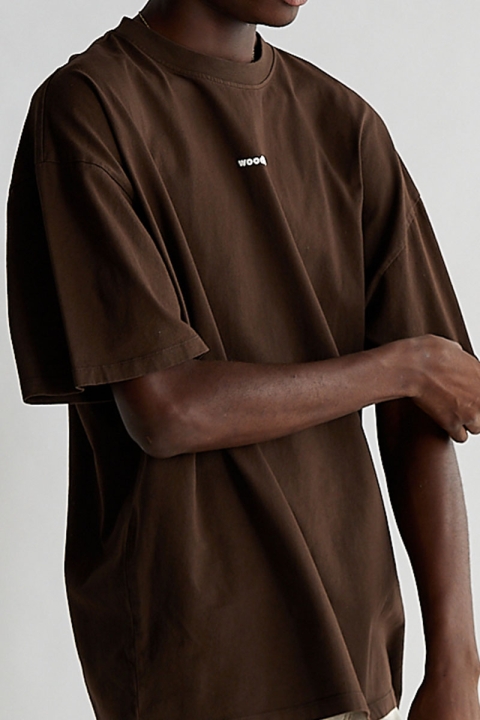 Woodbird Bose Mock Tee Brown