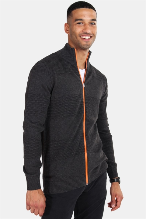 Kronstadt Jacob Zip Knit Charcoal Mel/Orange