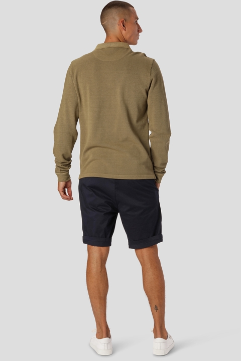 Clean Cut Copenhagen Basic Organic Pique Polo L/S Dark Camel