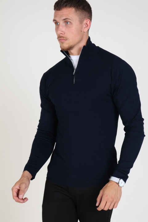 Tailored & Originals Murray Half Zip Knit Insignia Blue