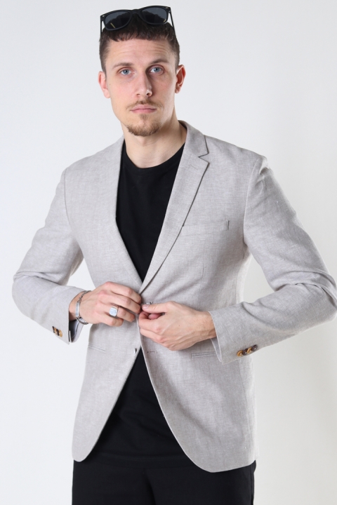 Jack & Jones JPRRAY LINEN BLAZER Beige SUPER SLIM FIT